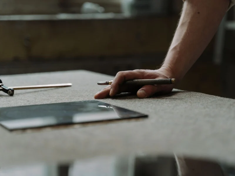 Façonnage du bord d'une pièce de verre